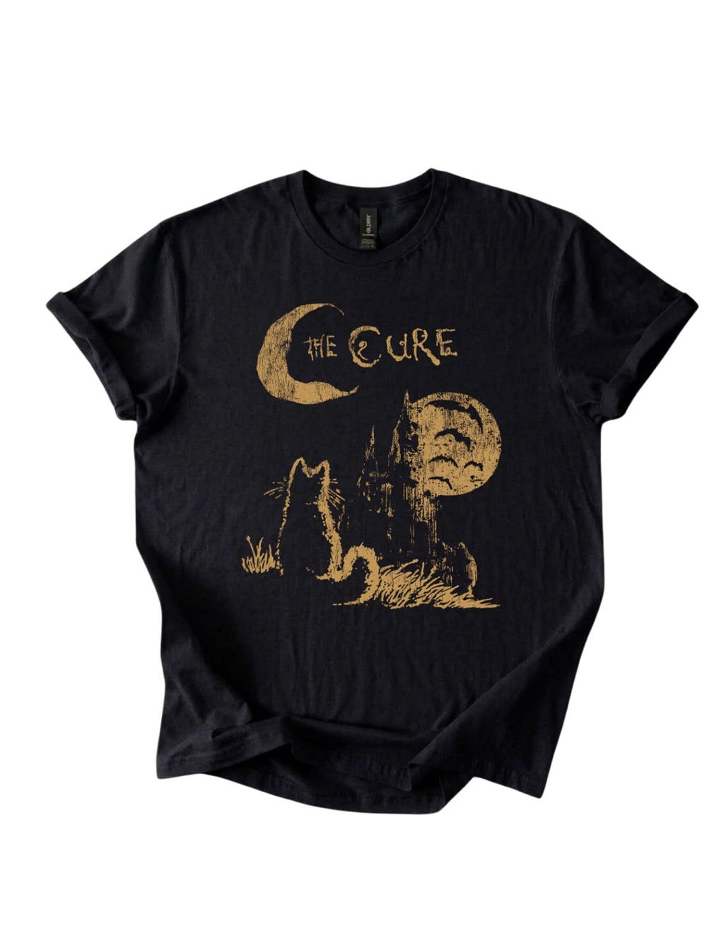 Gildan The Cure Black Graphic Tee - Moon & Castle Design